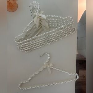 PEARL HANGERS WITH BOW DETAIL- PERFECT FOR WEDDING MORNING OR BRIDAL SHOOTS!